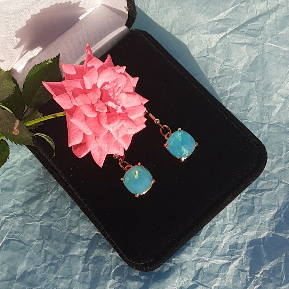 NWT Boutique Blue Gleaming Earings 3/$30
